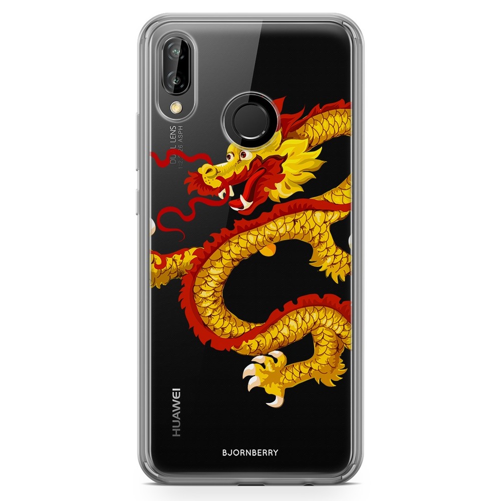 Huawei P20 Lite Fashion Skal - Gul Drake
