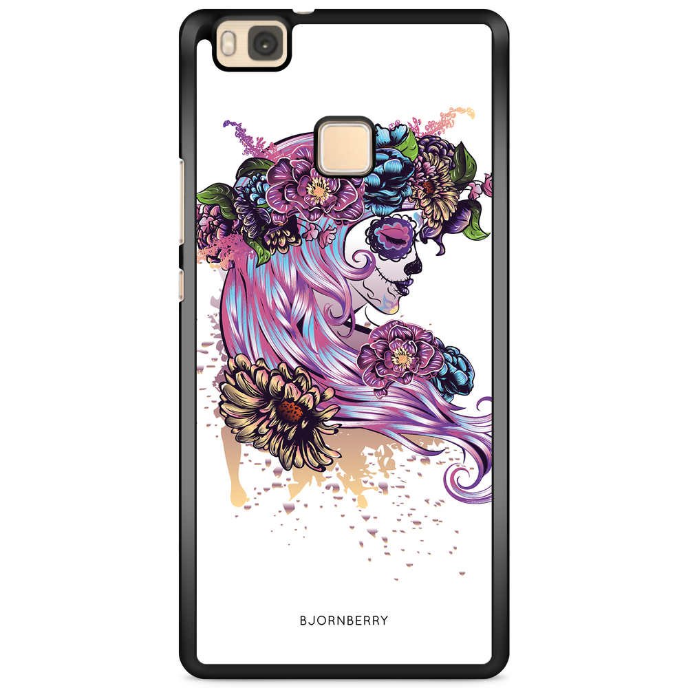 Huawei P9 Lite Case - Skull Girl Flowers