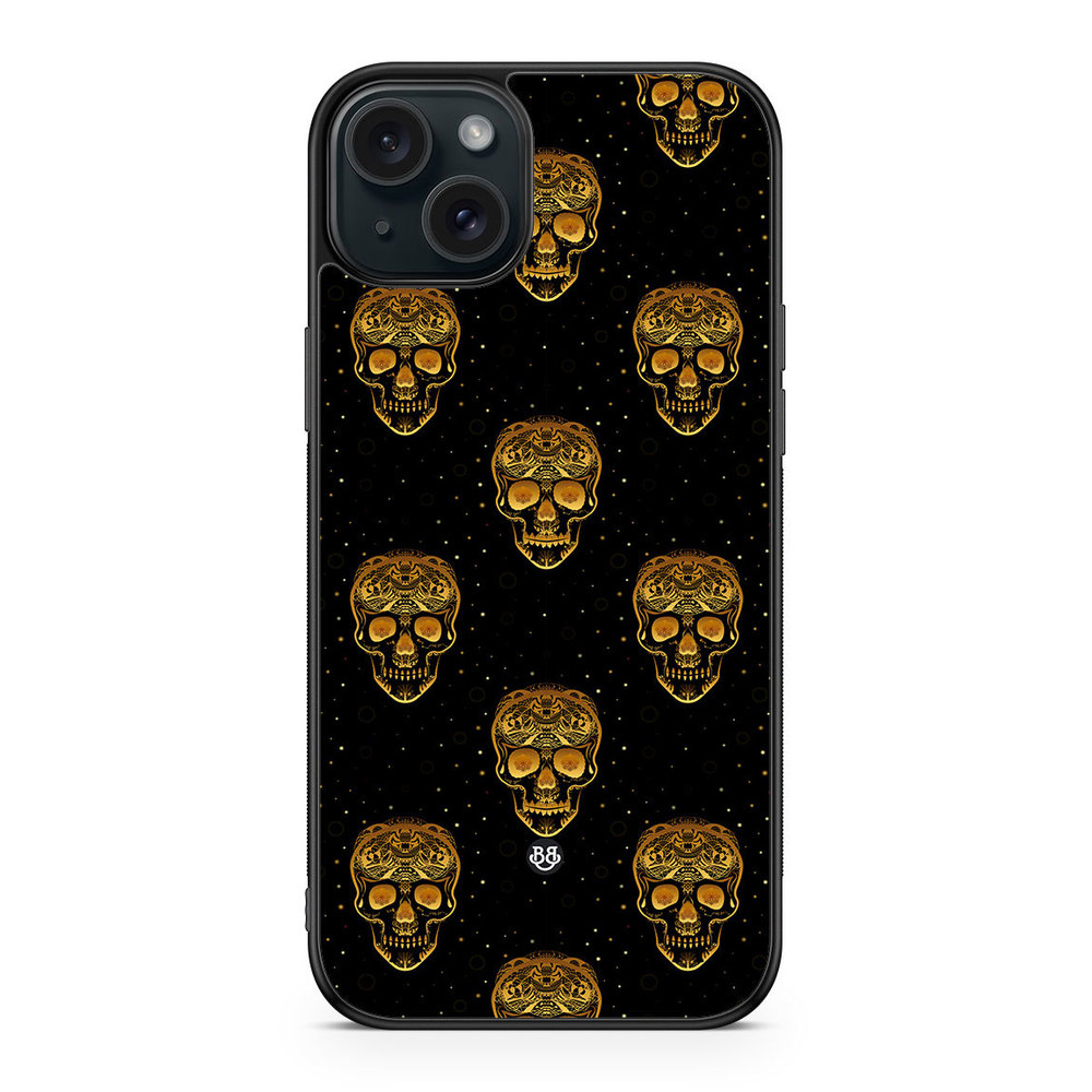 iPhone 15 Plus Case - Gold Skulls