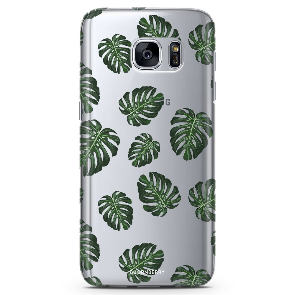 Samsung Galaxy S7 Edge TPU Case - Monstera Pattern
