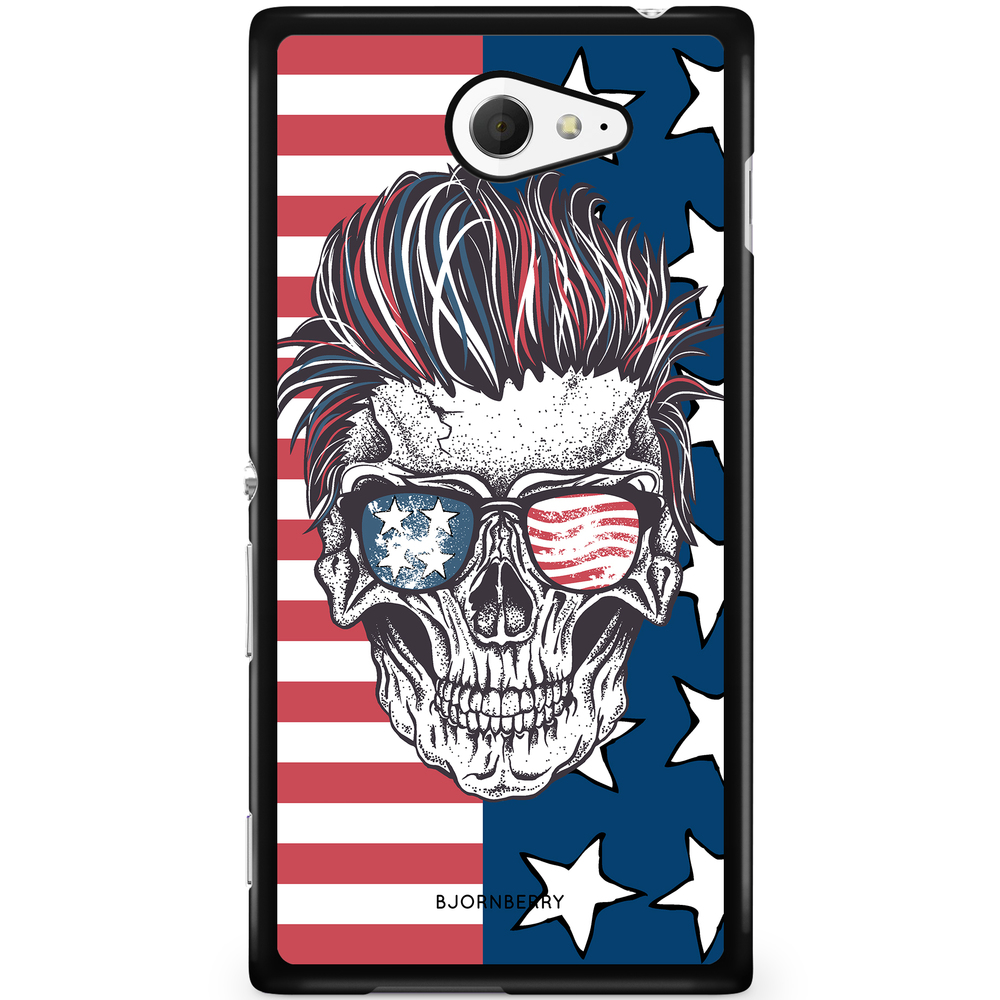 Sony Xperia M2 Aqua Case - USA Skull