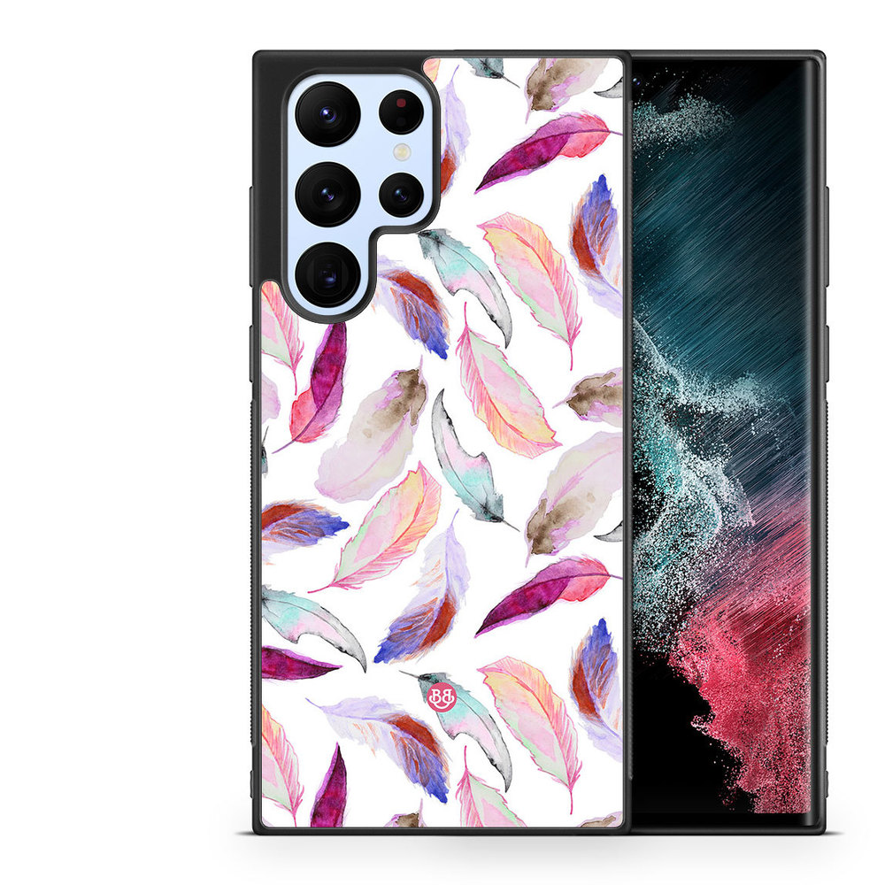 Samsung Galaxy S23 Ultra 5G Case - Watercolor Feathers