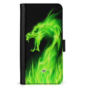 Motorola Moto G72 Wallet Case - Green Flames Dragon