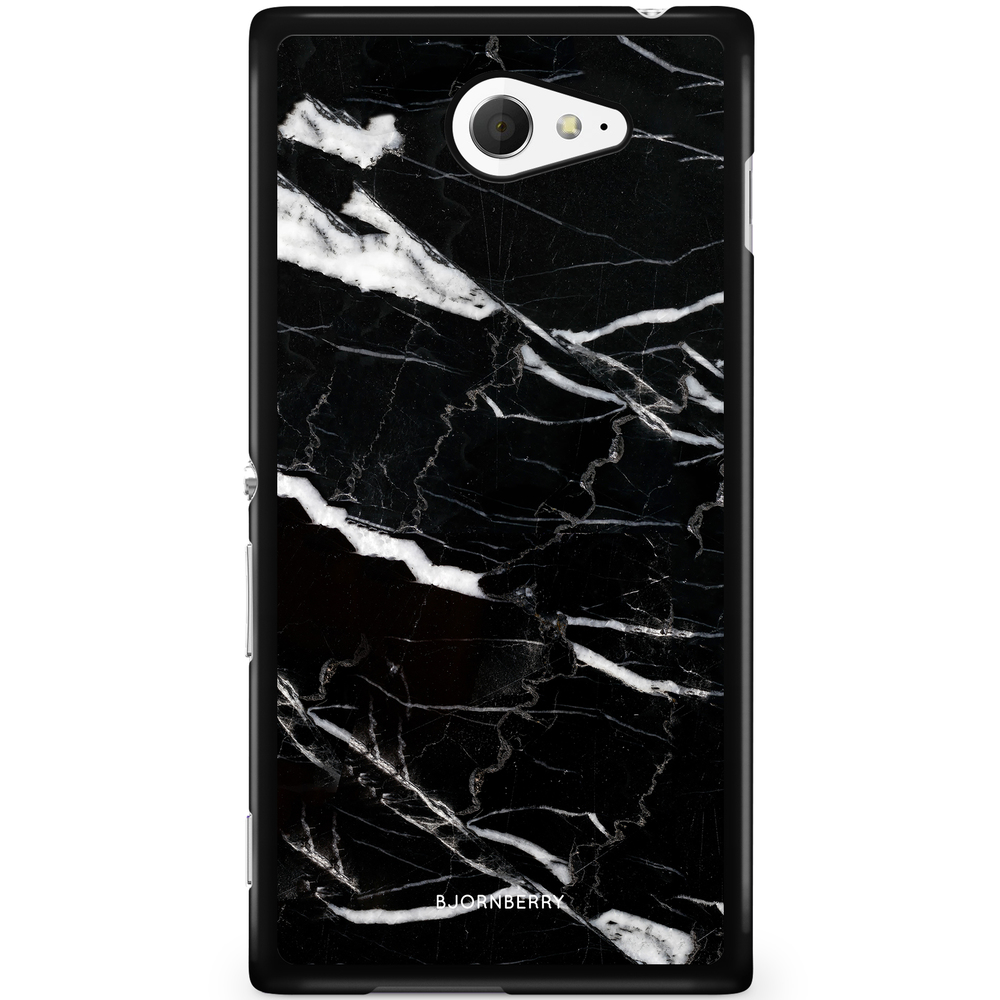 Sony Xperia M2 Aqua Case - Black Marble
