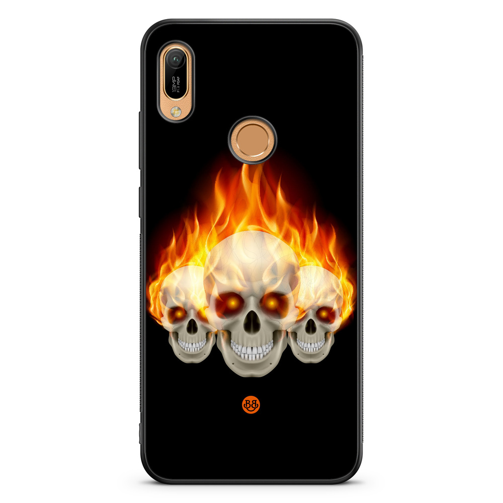 Huawei Y6 2019 Case - Flames Skulls