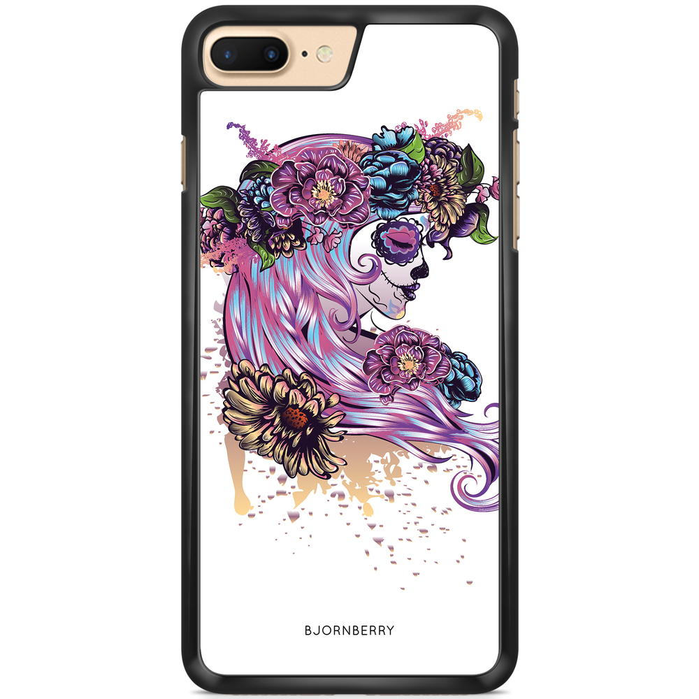 iPhone 7 Plus Case - Skull Girl Flowers
