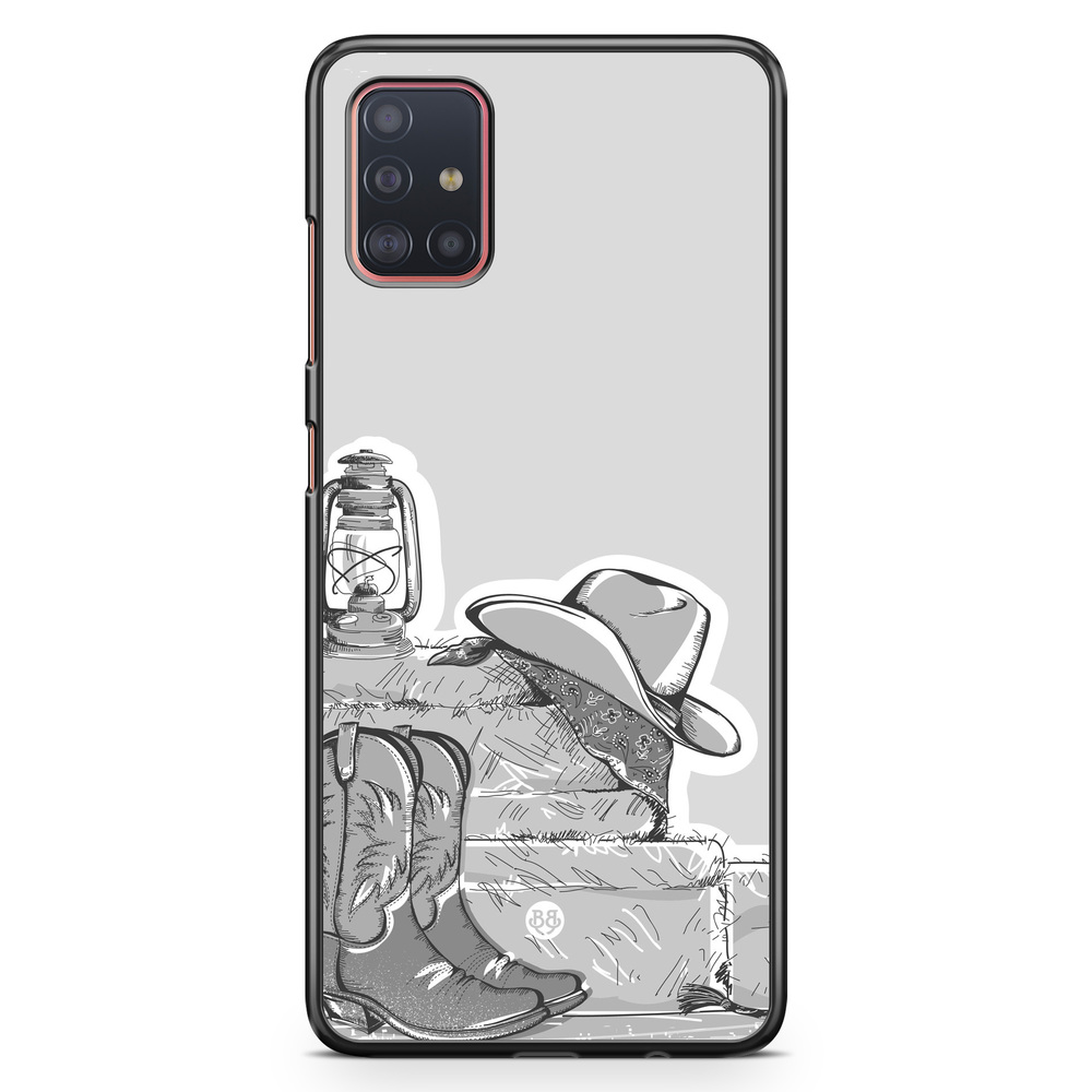 Samsung Galaxy A51 Case - Western Black/White