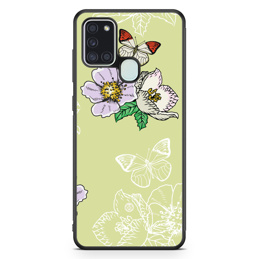 Samsung Galaxy A21s Case - Butterfly Flower
