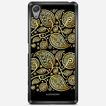 Sony Xperia X Performance Skal - Guld Blommor