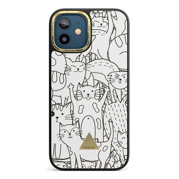 Naive iPhone 12 Mini Skal - Cat Doodles