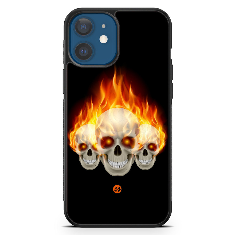iPhone 12 Mini Case - Flames Skulls