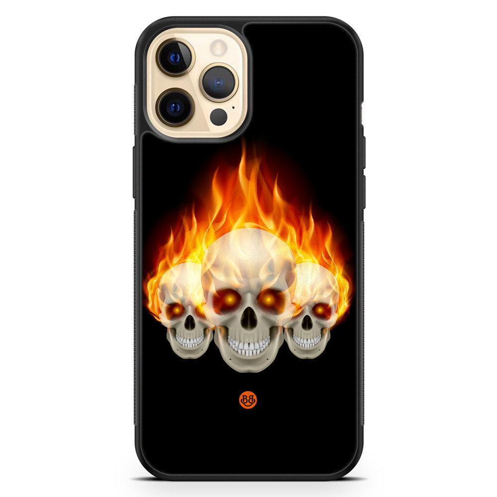 iPhone 12 Pro Max Case - Flames Skulls
