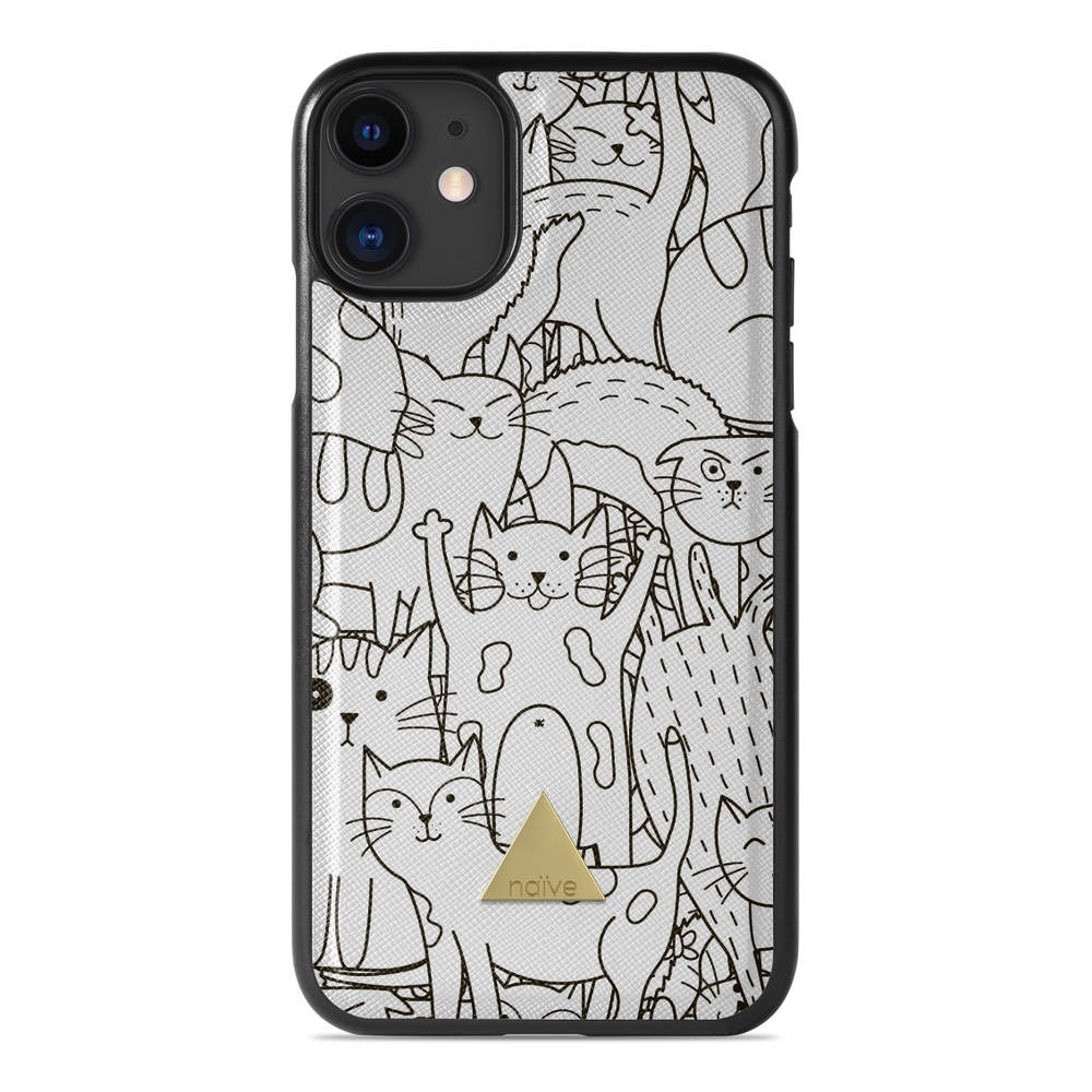 Naive iPhone 11 Case - Cat Doodles