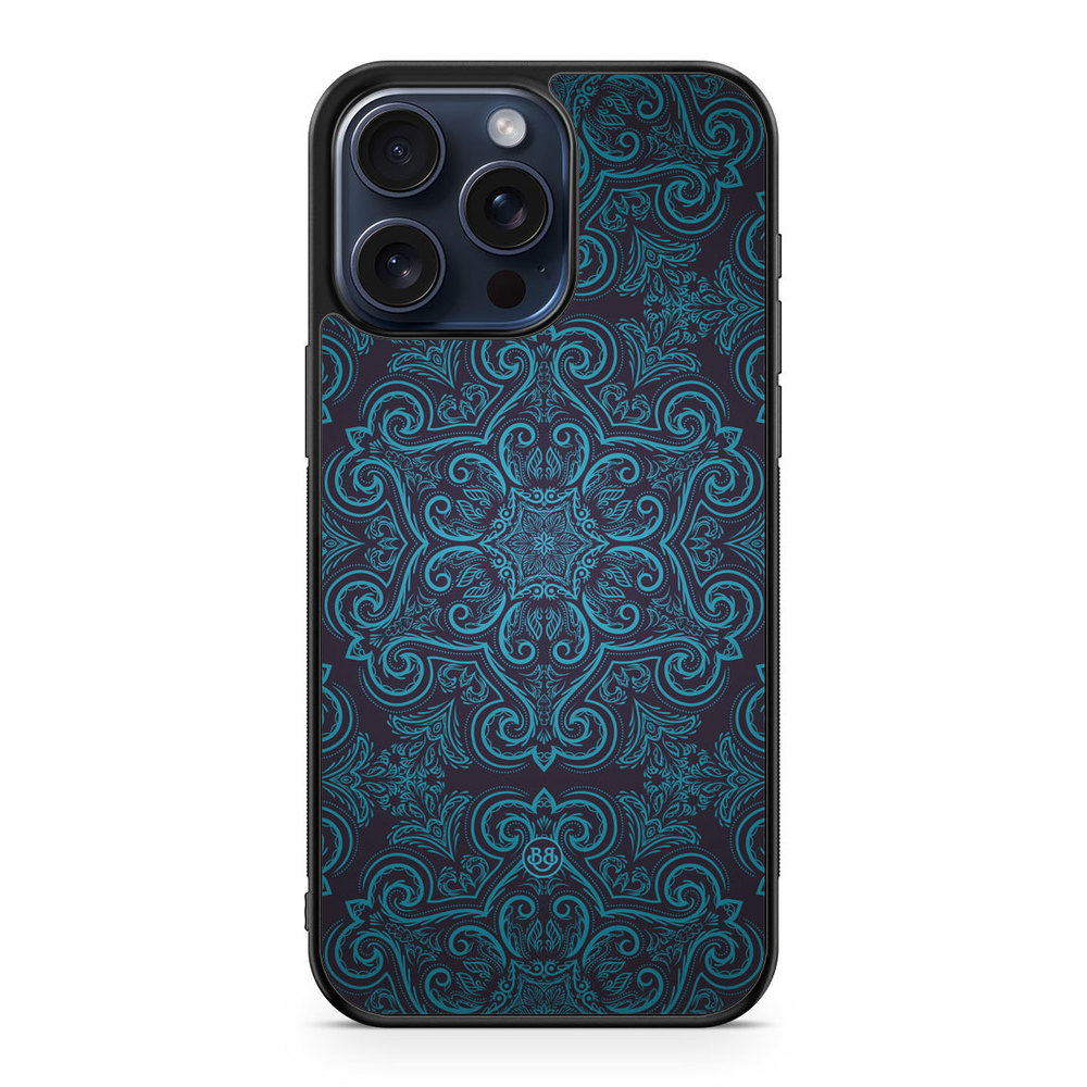 iPhone 15 Pro Max Case - Blue Retro Pattern