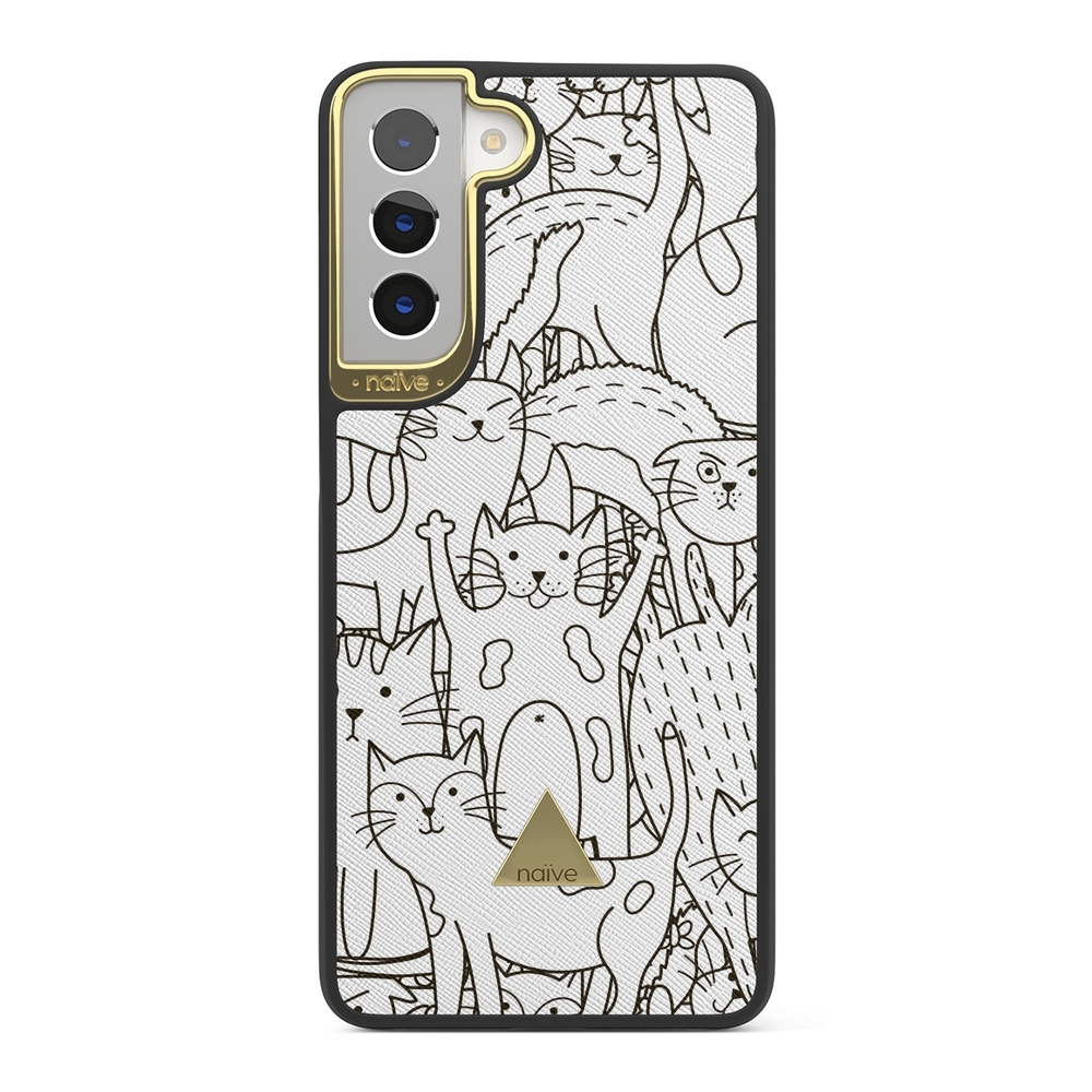 Naive Samsung Galaxy S21 Case - Cat Doodles