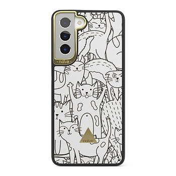 Naive Samsung Galaxy S21 Skal - Cat Doodles