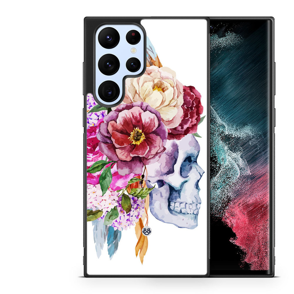 Samsung Galaxy S23 Ultra 5G Case - Skull & Flowers