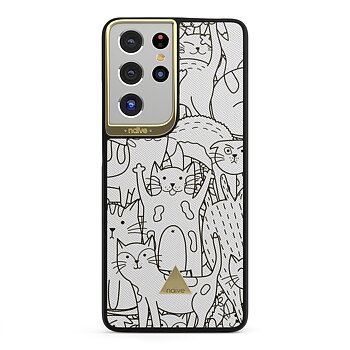 Naive Samsung Galaxy S21 Ultra Skal - Cat Doodles