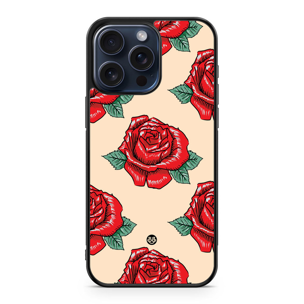 iPhone 15 Pro Max Case - Rose Pattern