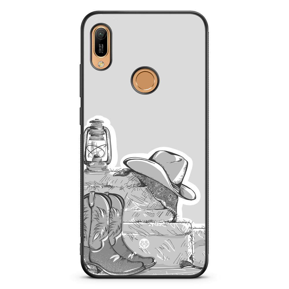 Huawei Y6 2019 Case - Western Black/White
