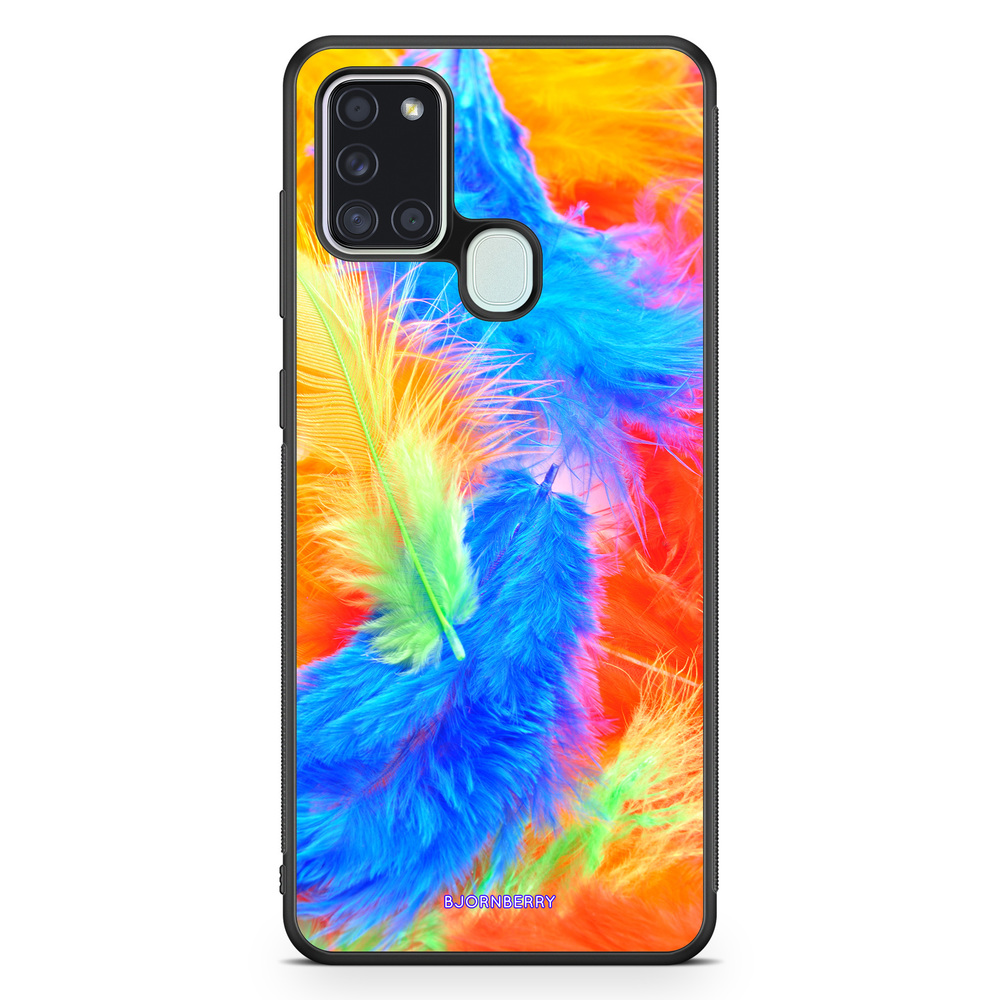Samsung Galaxy A21s Case - Easter Feathers