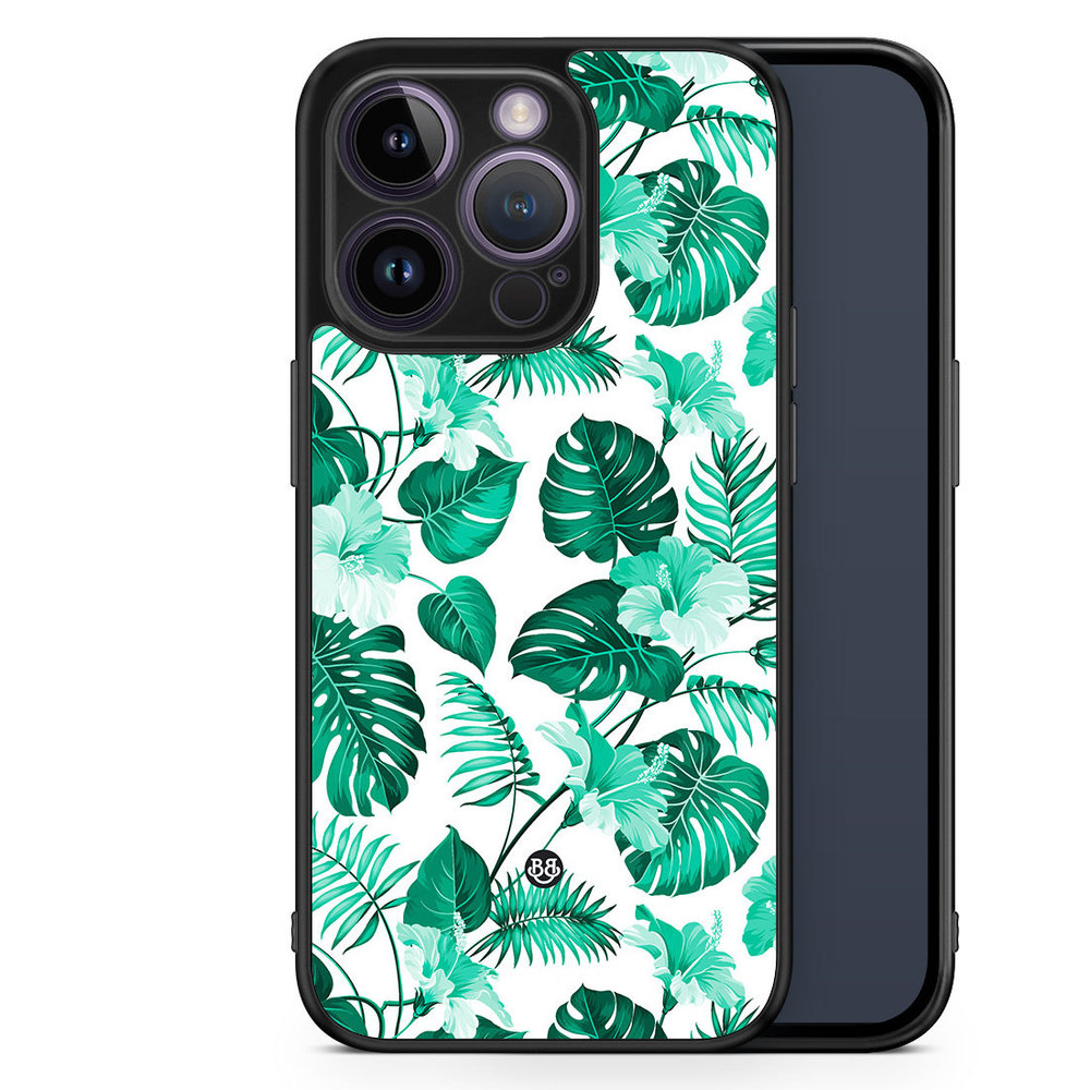 iPhone 14 Pro Case - Turquoise Flowers