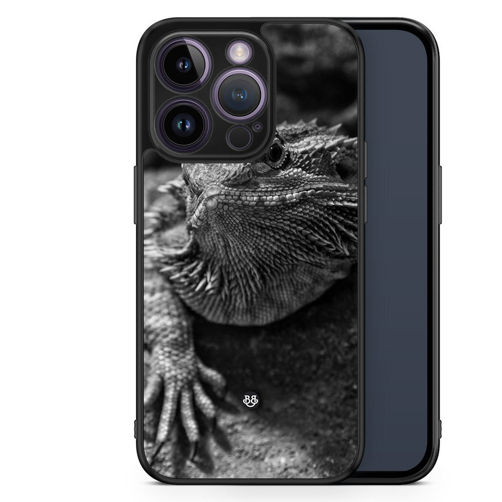 iPhone 14 Pro Case - Black/White Lizard
