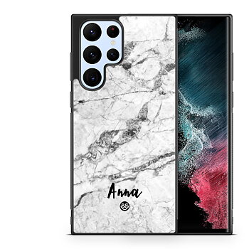 Samsung Galaxy S23 Ultra 5G Custom Case - White Marble Name