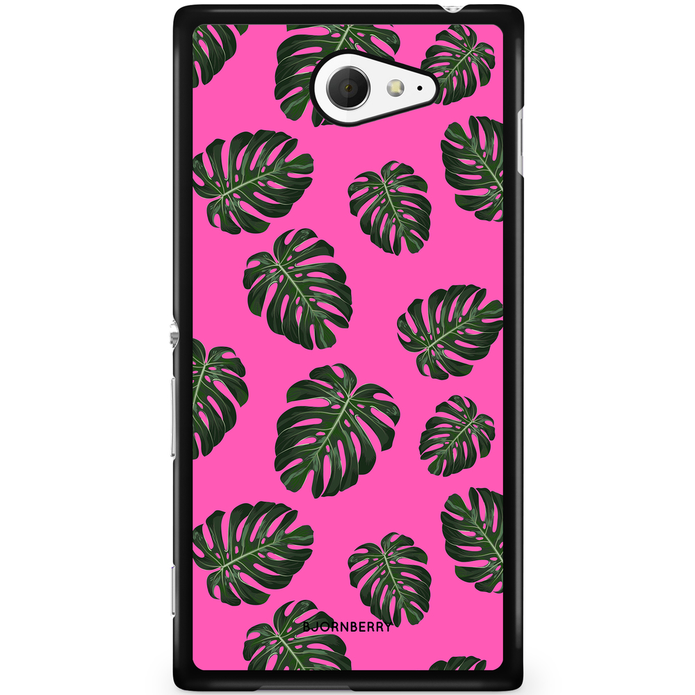Sony Xperia M2 Aqua Case - Monstera Pink