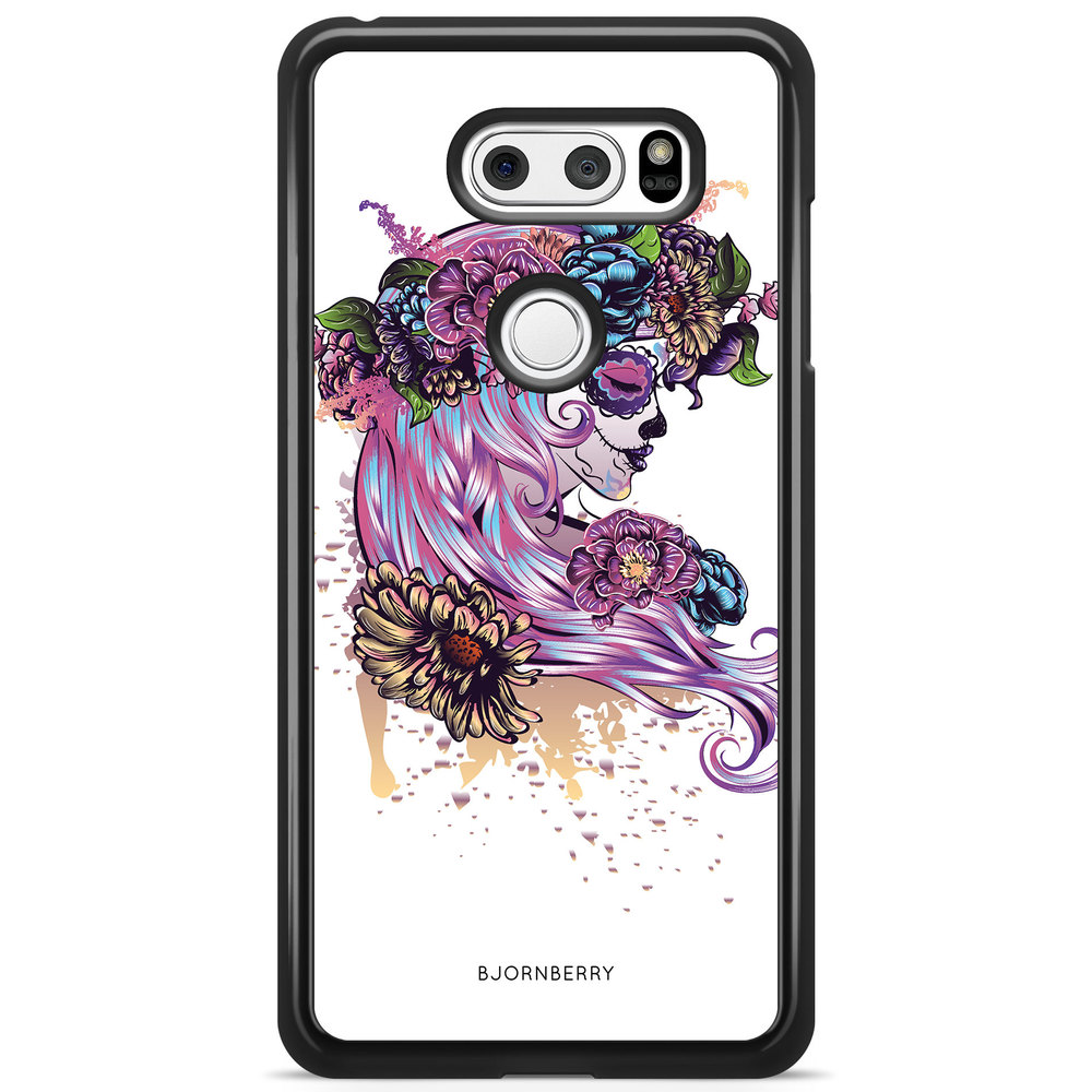 LG V30 Case - Skull Girl Flowers