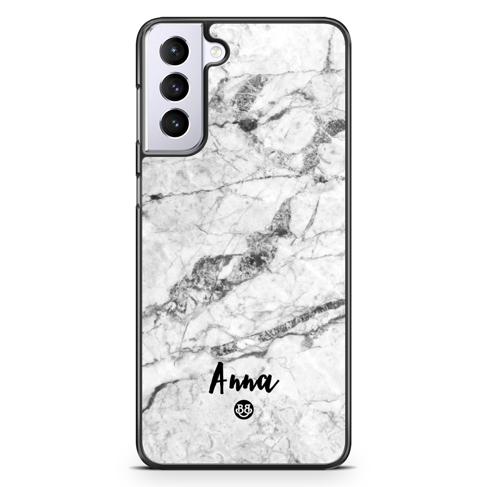 Samsung Galaxy S21 Plus Custom Case - White Marble Name