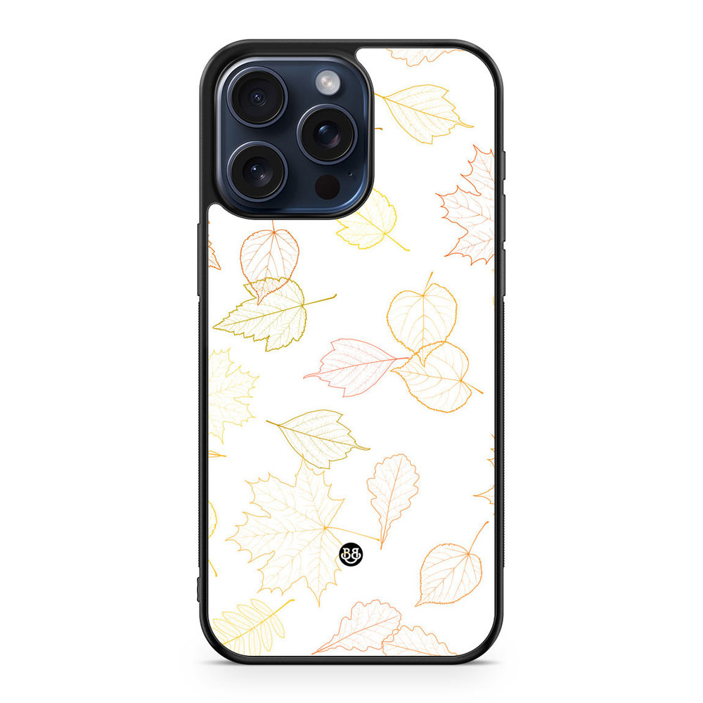 iPhone 15 Pro Max Case - White and Leaves