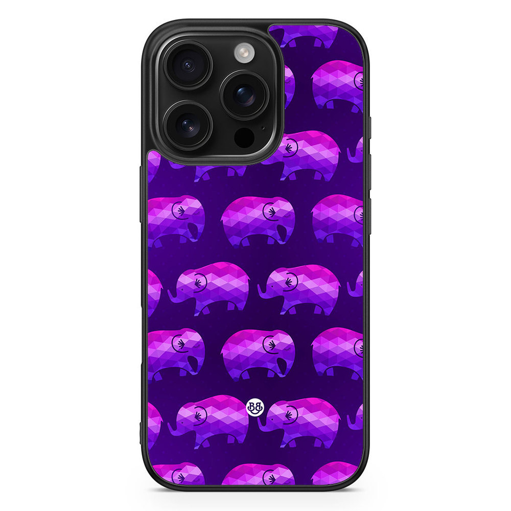 iPhone 16 Pro Case - Purple Elephants