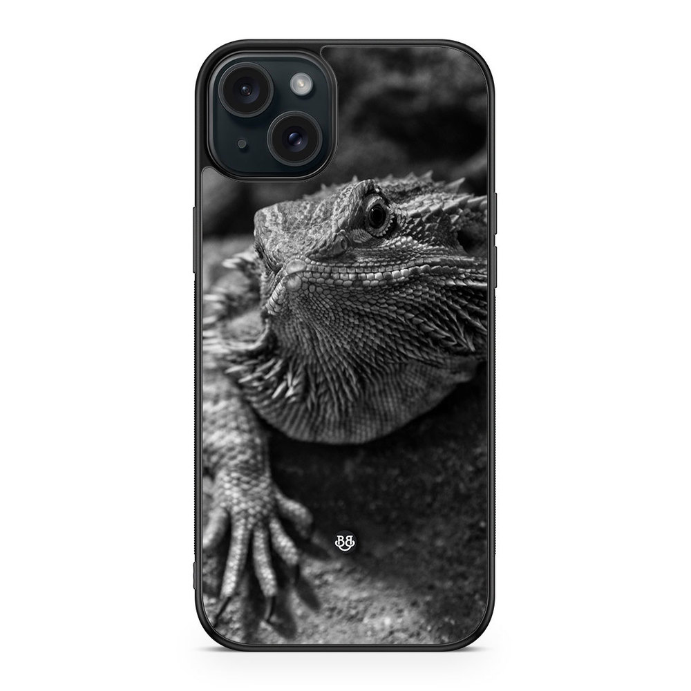 iPhone 15 Plus Case - Black/White Lizard
