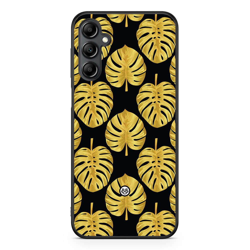 Samsung Galaxy A14 4G/5G Case - Gold Monstera
