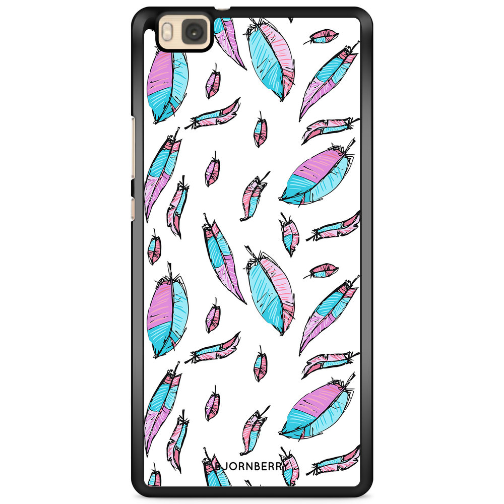 Huawei P8 Lite Case - Pink/Blue Feathers