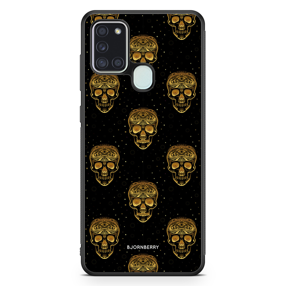 Samsung Galaxy A21s Case - Gold Skulls