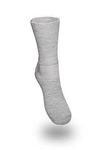 Prosox ankelsocka i bomull, ljusgrå, lös resår