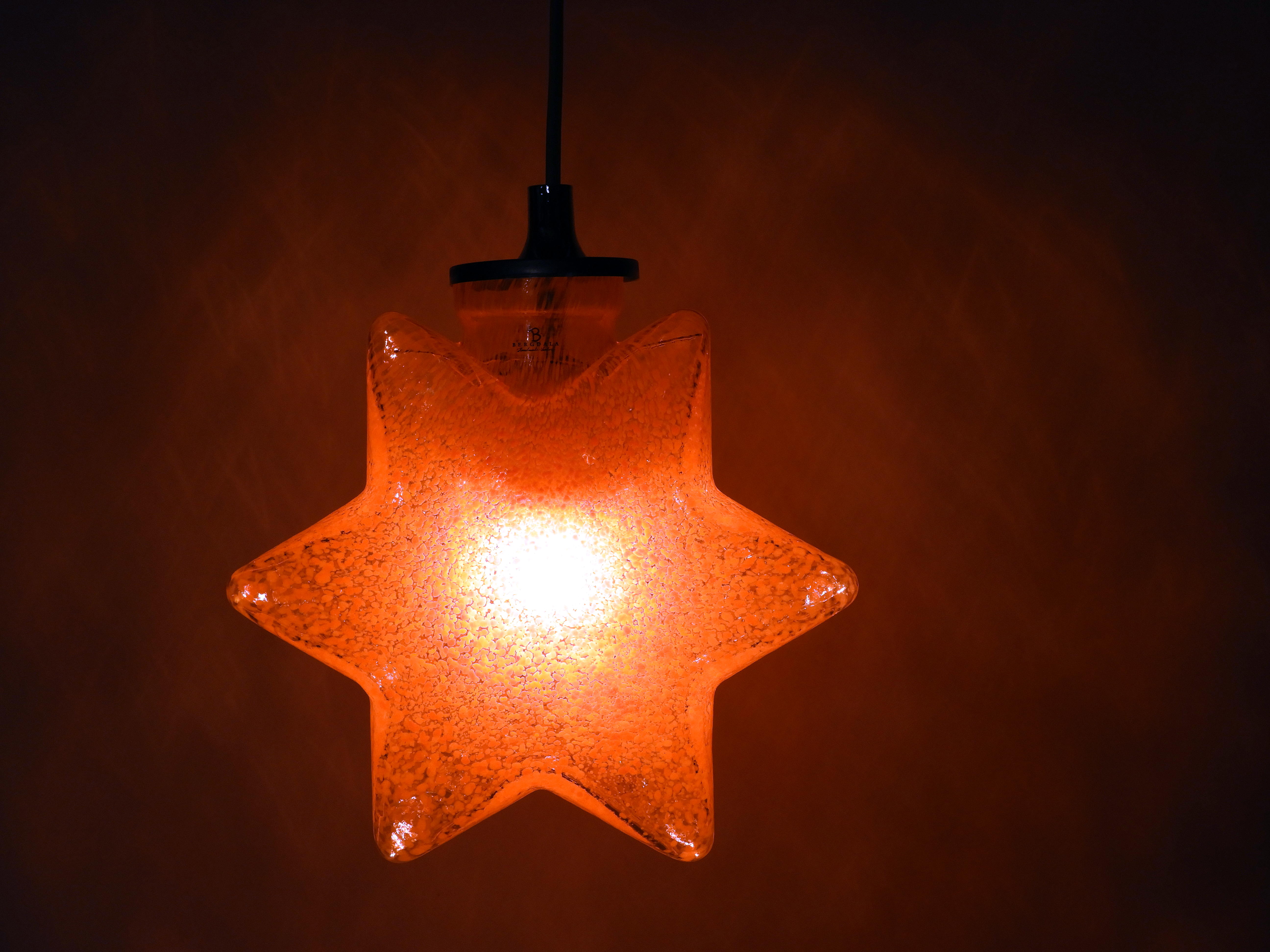 Glasstjärnan Stella  Doppad Orange - 4