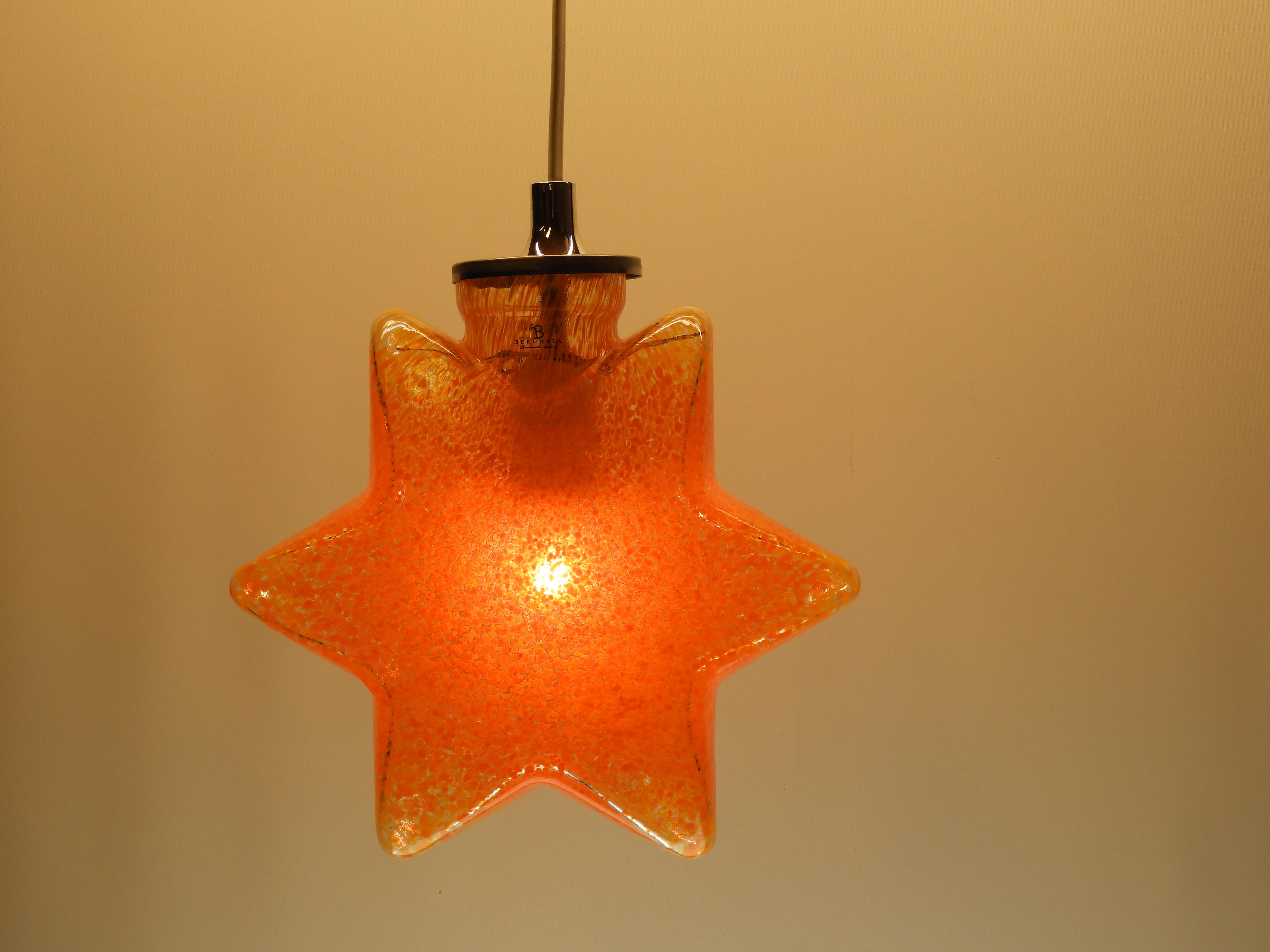 Glasstjärnan Stella  Doppad Orange - 3