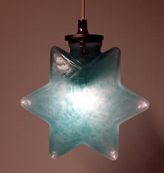 Glasstjärnan Stella  Doppad Turkos