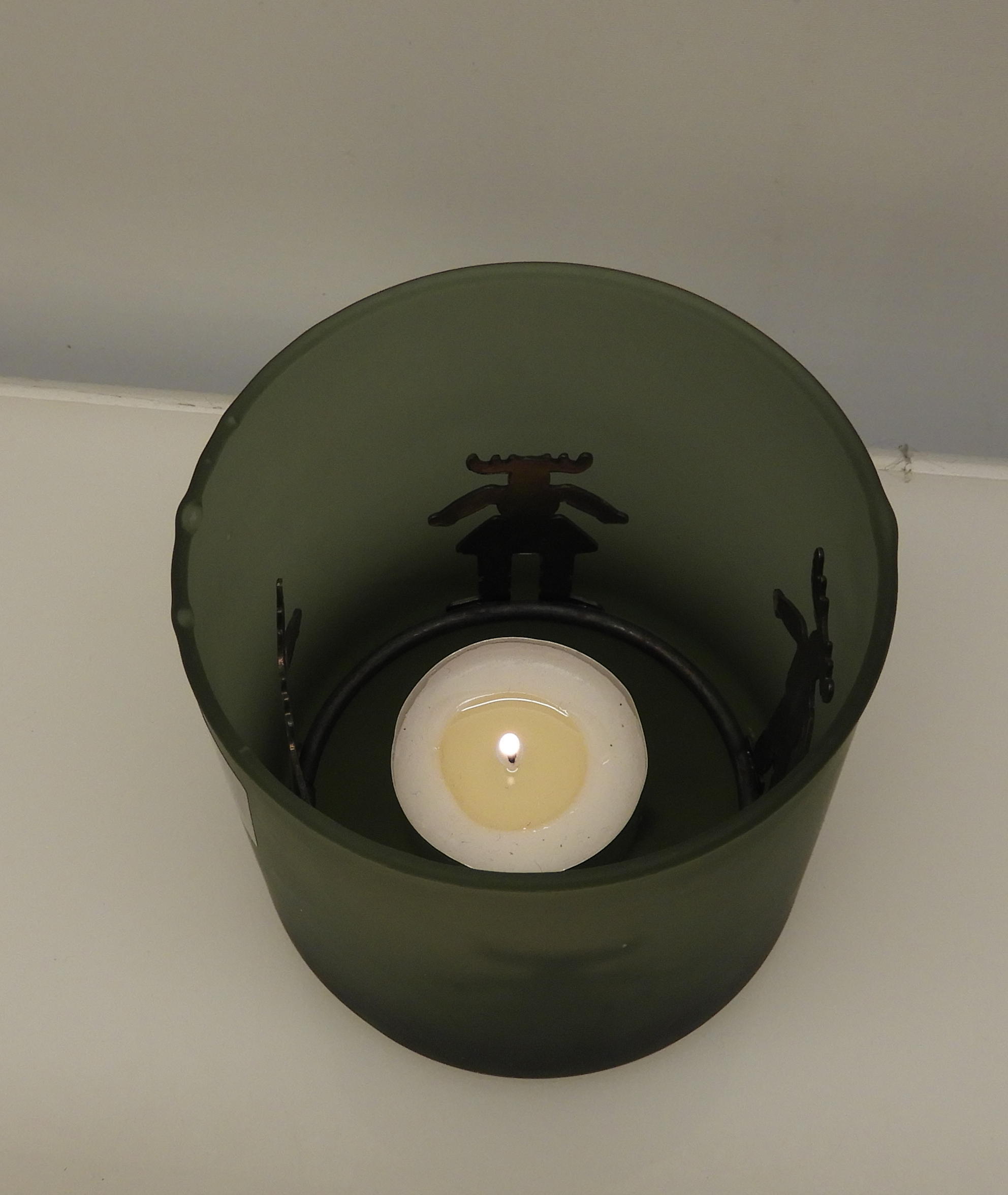 Älg Siluetter i blästrar grönt glas - 3