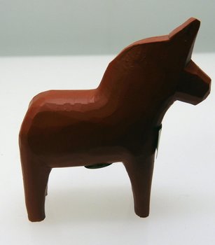 Enfärgad Dalahäst Röd 7 cm