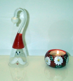 Tomte snaps glas upp & ner