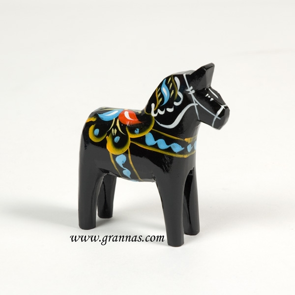 Dalahäst svart 10 cm - 2