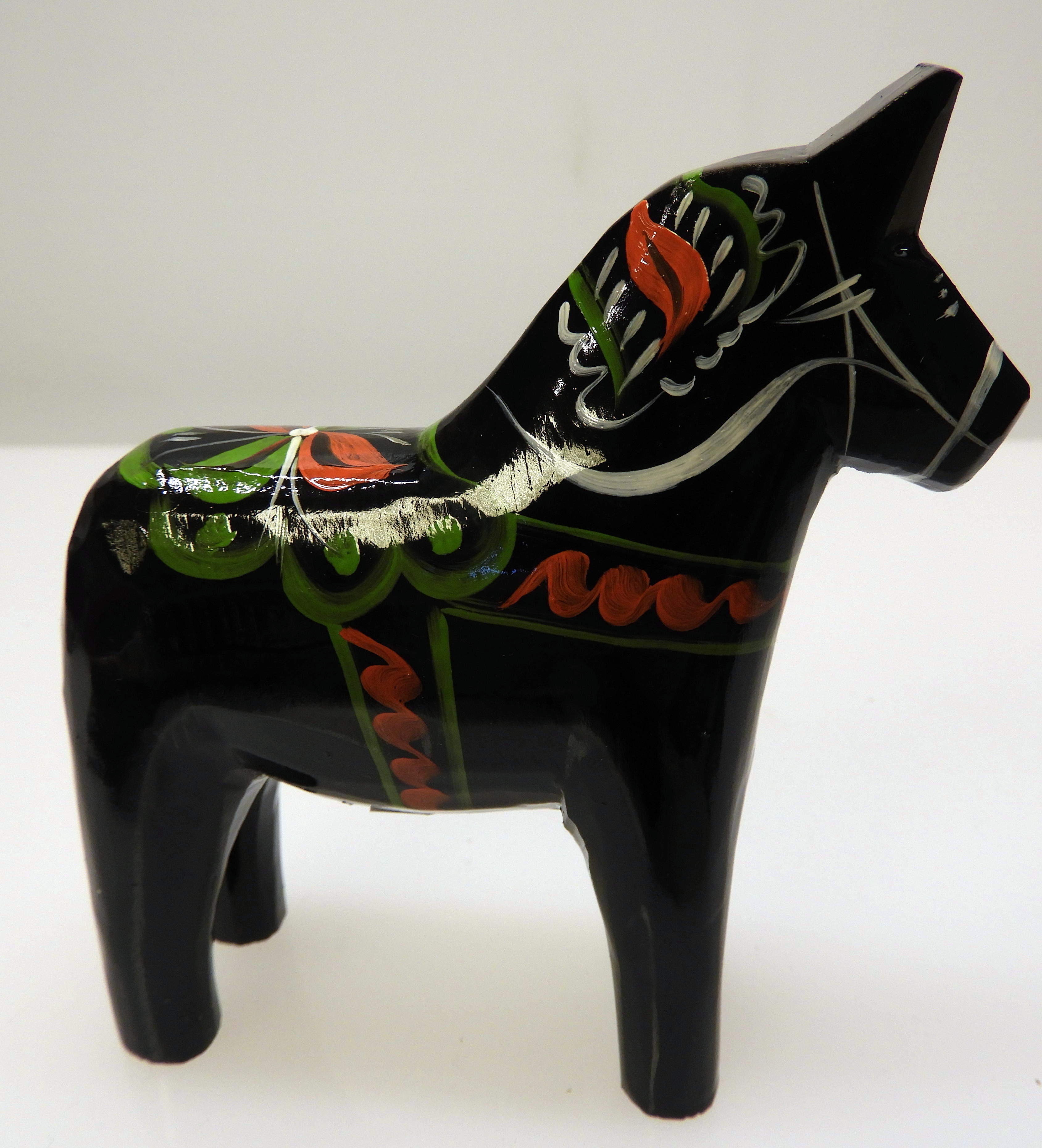 Dalahäst svart 10 cm