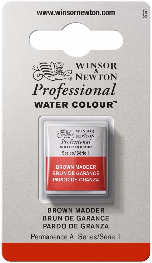 Akvarellfärg Winsor & Newton Prof. 1/2-kopp Brown madder 056 S1