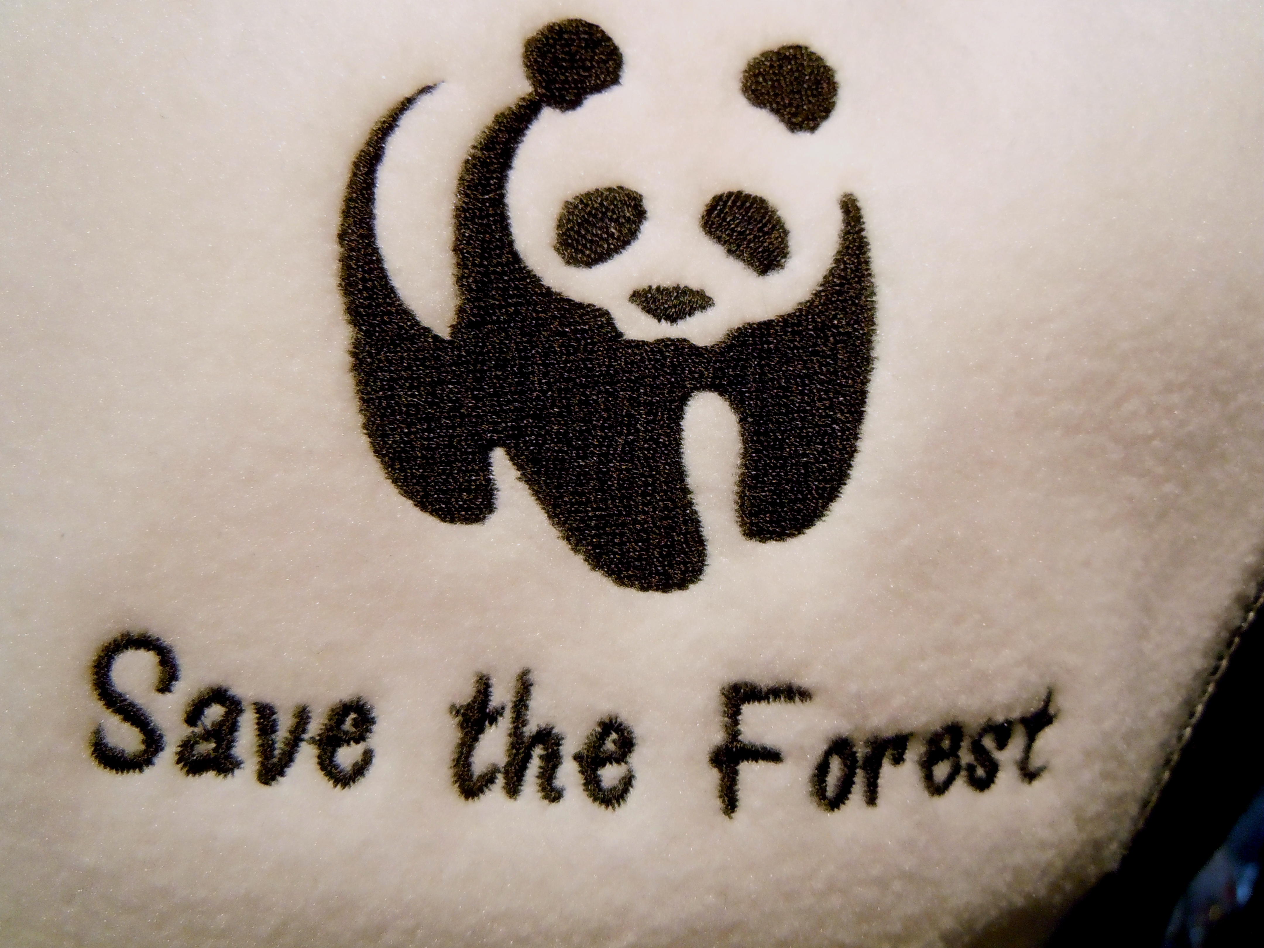 Väst Vit/svart med brodyr "Save the Forest" - 3