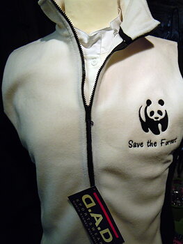 Väst Vit/svart med brodyr "Save the Forest"