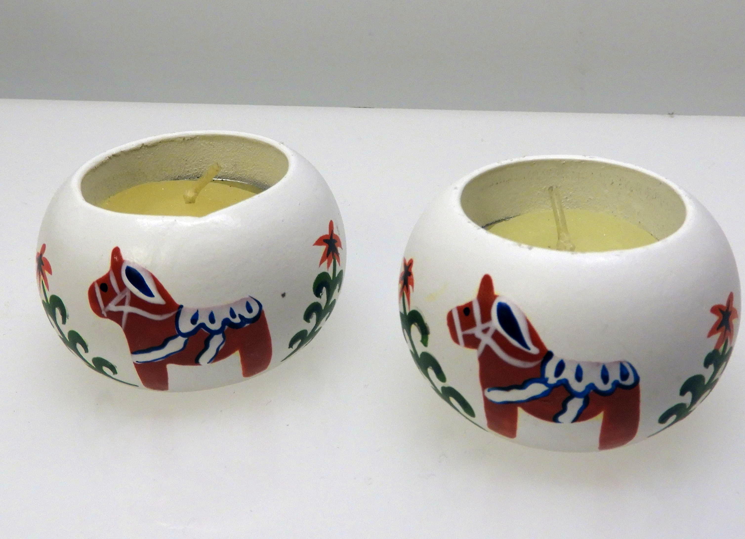 Värmeljusstakar med Dalahästar 2 pack - 2